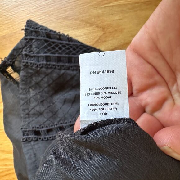 Ramy Brook Halter Neck black Linen Blend Top shirt Size S - Picture 6 of 8